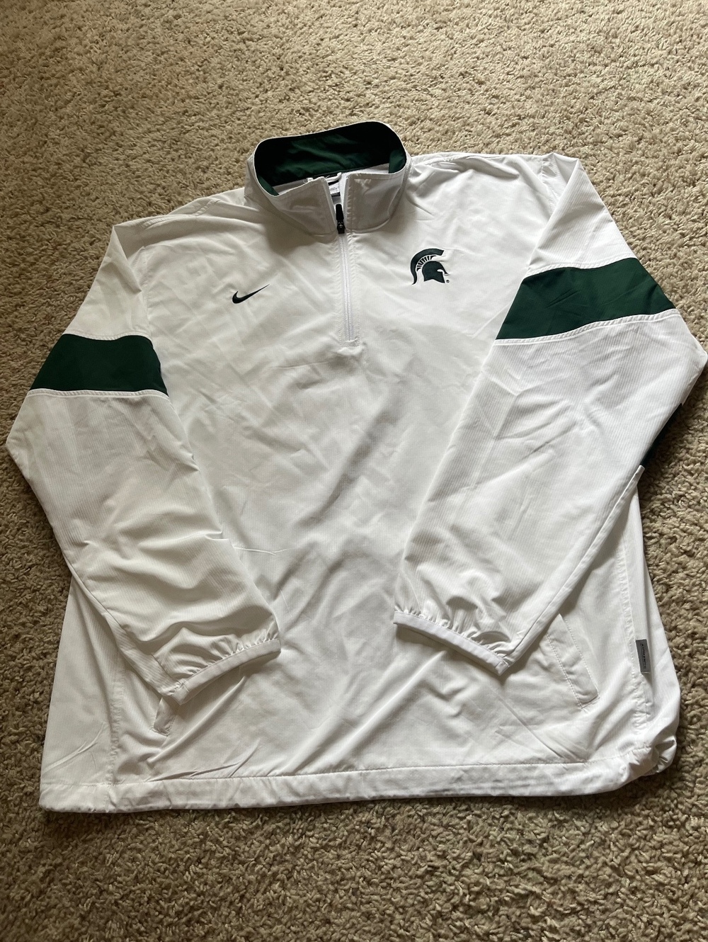 Nike Michigan State University Pullover Quarterzip Windbreaker L